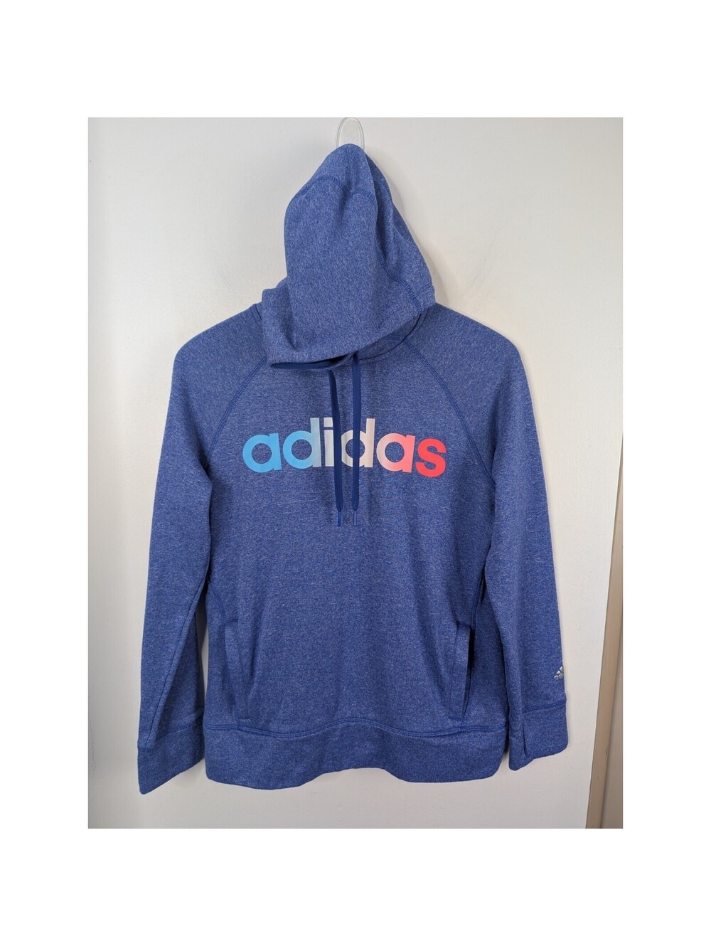 Adidas Women's Medium Hoodie Climawarm Blue Pink High Neck M Fleece Lined